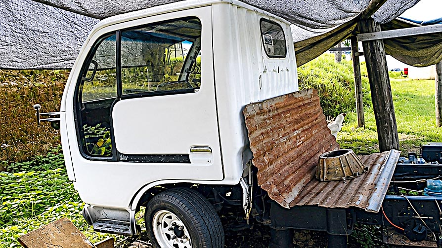 A mini-truck seized by the State under the Prevention of Organised Crime Act, amid allegations that it was purchased using proceeds of unlawful activities linked to the alleged land-sale syndicate.